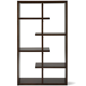 Simpli Home AXCCMD-12-NAB Camden Solid Wood 60 inch x 36 inch Industrial Bookcase in Natural Aged Brown