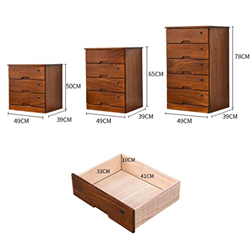 zyywx Solid Wood 4-Layer File Cabinet with Lockers and Wheels
