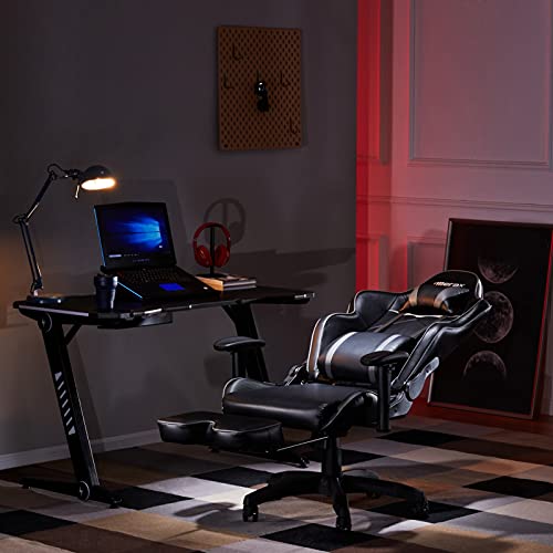 L-sister Perfect Embellishment Plot Table Ergonomic Office Desk Workstation with Headphone Hook Black Easy to Assemble
