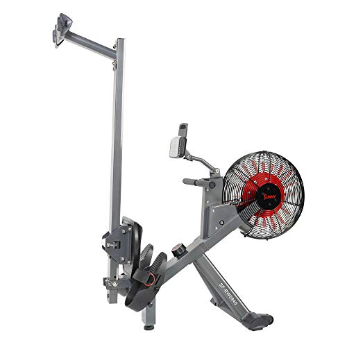 Sunny Health & Fitness Air Plus Magnetic Resistance Rowing Machine – SF-RW5940, Gray