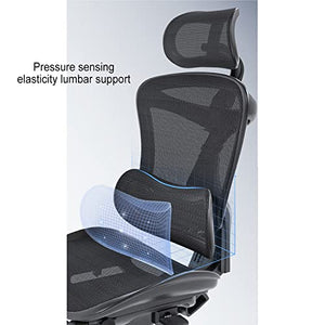 CYXI High Back Mesh Office Chair with Headrest, Lumbar Support, Adjustable Height, Swivel, and Footrest