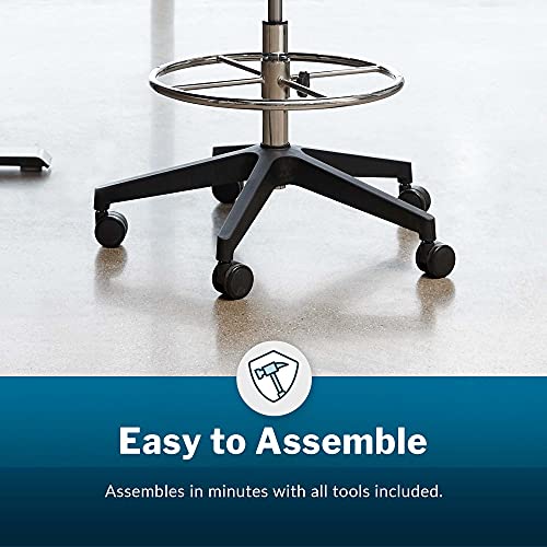 Vari Drafting Chair (VariDesk) - Tall Adjustable Office Chair with Footrest & Rolling Casters - Black