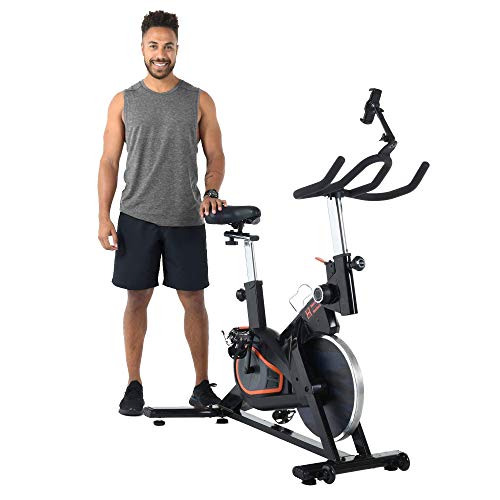 Women’s Health Men’s Health Indoor Cycling Exercise Bike with MyCloudFitness App and Phone/Tablet Holder, Black (1227)