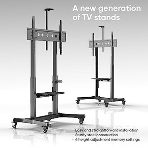 ONKRON Motorized TV Stand for 50" - 100" TVs up to 286 lbs - Rolling Adjustable Height with Motorized Lift - Black