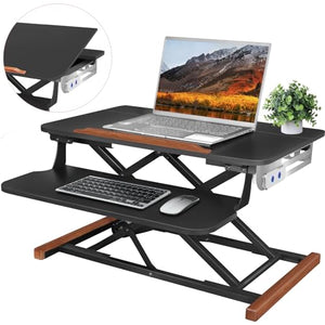 TooCust Electric Standing Desk Converter with Keyboard Tray - 26 Inch, Motorized Sit to Stand Desk Riser for Home Office