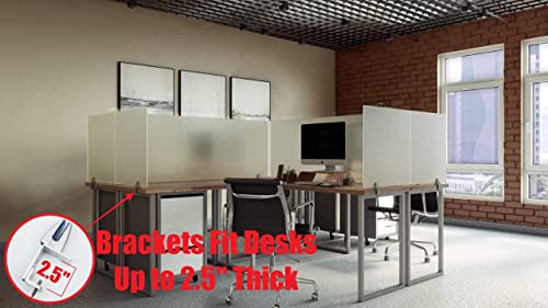 OBEX Desk Mounted Acrylic Privacy Panel, 24" x 66", Frosted