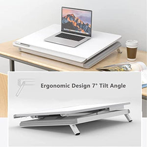 None Portable Laptop Table Standing Desk Converter Stand Up Desk Riser Height Adjustable Sit Stand Home Office Desk Laptop Workstation (White)