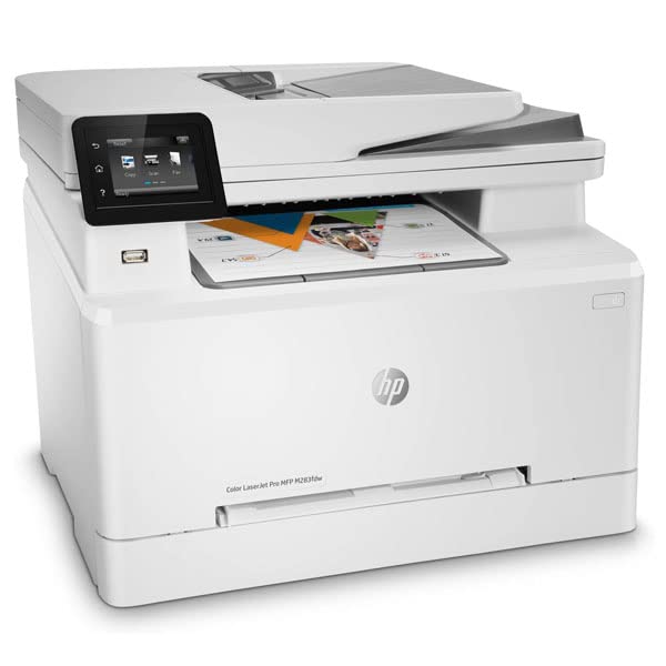 HP Laserjet Pro M283fdw Wireless All-in-One Color Laser Printer, Mobile Print&Scan&Copy&Fax, Duplex Printing, 22ppm, 2.7" Touchscreen, Wi-Fi, Ethernet, Works with Alexa (7KW75A), Bundle Printer Cable