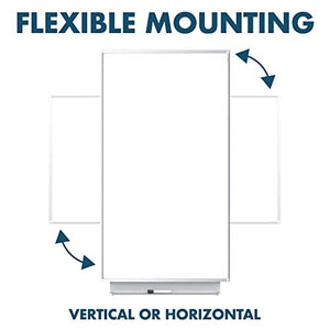 Quartet Whiteboard, Magnetic White Board, 50" x 28", Dry Erase Board, Superior Erasability, Porcelain Silhouette, Wide 16:9 Silver Frame (CP5028)