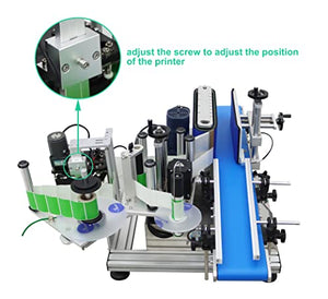 TECHTONGDA Automatic Round Bottle Labeling Machine with Printer Conveyor - Bottle Diameter 1.5-3.9inch