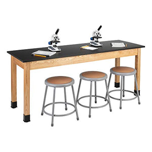 Learniture Heavy-Duty School Science Lab Table with Phenolic Chemical-Resistant Top - 24" x 72" x 29" Black