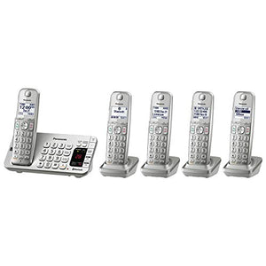 Panasonic Link2Cell Bluetooth Cordless Phone System - 5 Handsets - KX-TGE475S Silver