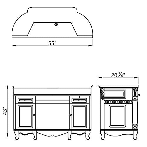 Dir Reception Desk with LED Lighted Front Glass Panel