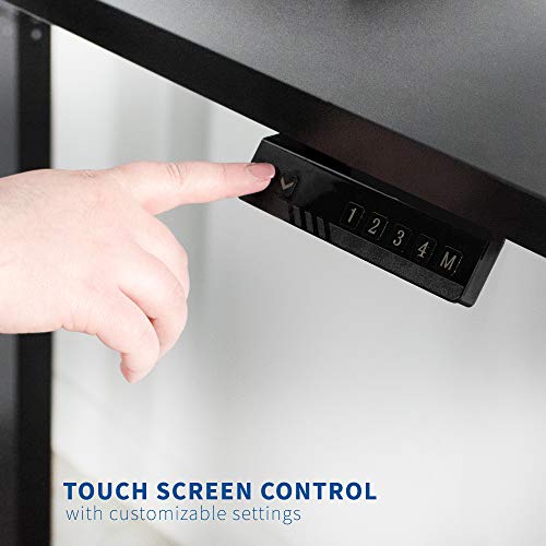 VIVO Electric Height Adjustable 67 x 60 inch Corner Stand Up Desk, Black Solid One-Piece Table Tops, Black Frame, L-Shaped Standing Workstation, DESK-KIT-3E6B