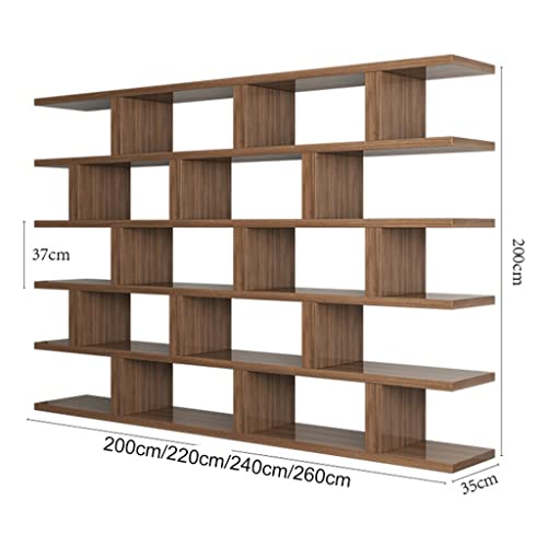 FIFOR Industrial 5 Tier Wood Bookcase, Standing Display Shelf - Brown, 260 * 35 * 200cm