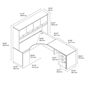 Bush Business Furniture Series C 72W Right Handed Corner Desk with Hutch and Mobile File Cabinet