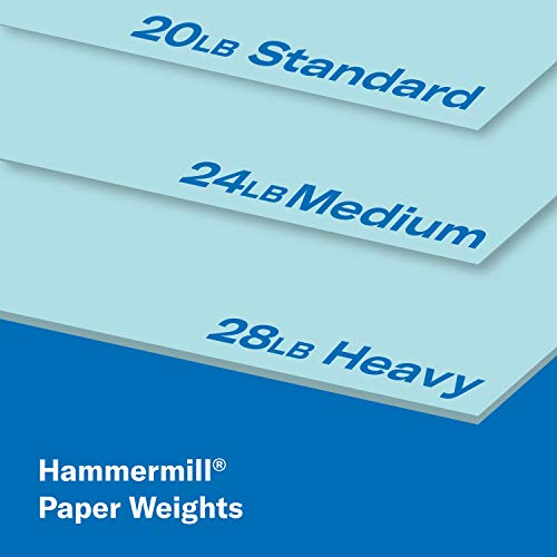 Hammermill Colored Paper, 20 lb Blue Printer Paper, 8.5 x 11-10 Ream (5,000 Sheets) - Made in the USA, Pastel Paper, 103309C