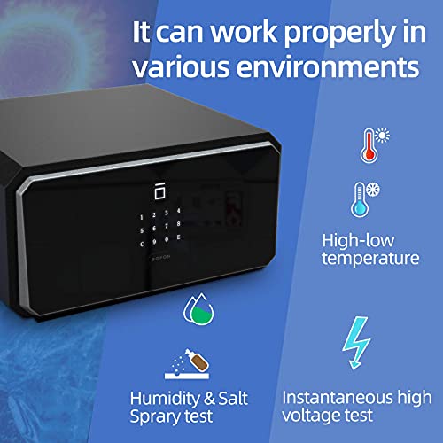 BOFON W-Series Security Box with Key, Safe Box,1.45 Cubic Fingerprint Password,Safety Boxes for Home,Pistol Safe