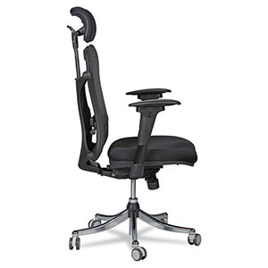 Balt Ergo Ex Executive Office Chair, Mesh Back/Upholstered Seat, Black/Chrome