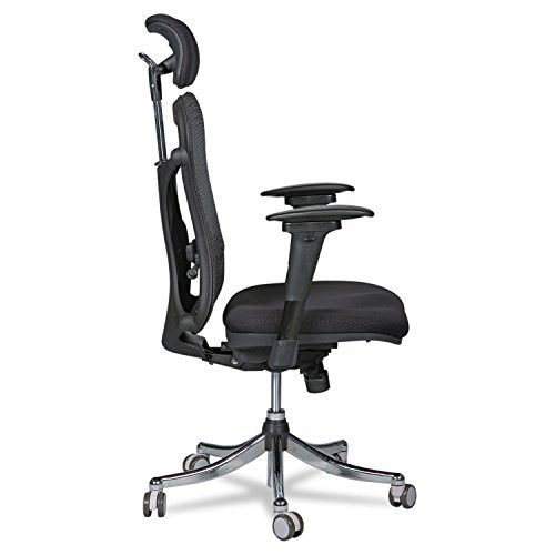 Balt Ergo Ex Executive Office Chair, Mesh Back/Upholstered Seat, Black/Chrome