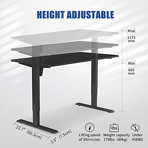 MAIDeSITe Electric Height Adjustable Standing Desk，48X24 Inches Sit Stand Table，Home Office Stand up Workstation with 4 Memory Controller