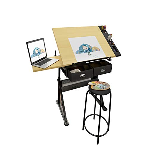 Adjustable Drawing Craft Table,with Adjustable Height for Art Design Drawing Writing Painting Crafting Drafting Work and Study