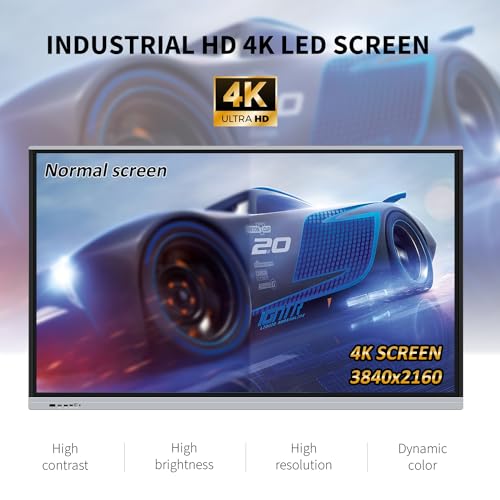 TouchWo 75" Touchscreen Smart Board, 4K Interactive Whiteboard with Android 11, Digital Signage Display - 4GB RAM, 32GB ROM