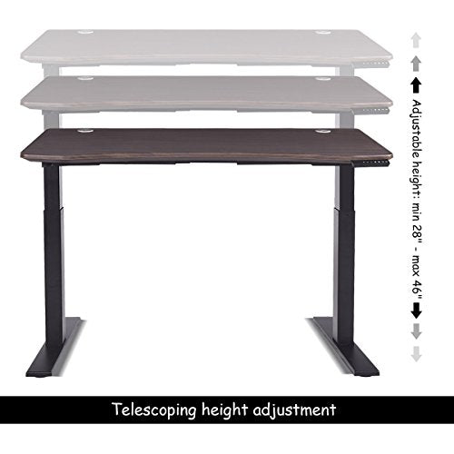 Tangkula Dual Motor Standing Desk Electric Height Adjustable Ergonomic Stand Up Desk Home Office Workstation (Brown)