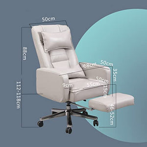 HUIQC Executive Managerial Office Chair with Lumbar Support and Reclining Function (Gray)