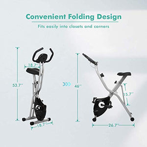 ANCHEER Folding Exercise Bike, Magnetic Indoor Cycling Bike Fitness Stationary Bike with App Connection, LCD Display and Heart Monitor - Perfect Home Exercise Device for Cardio