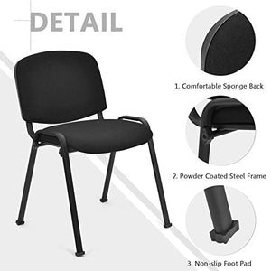 Casart Stackable Conference Chair Set - 5 PCS, Steel Frame, Ergonomic Design, Sponge Seat & Back - Office Furniture