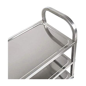 None 3 Tier Stainless Steel Catering Trolley with Locking Wheels