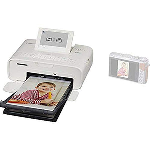 Canon SELPHY CP1300 Compact Photo Printer (White) with WiFi and Accessory Bundle w/Canon Color Ink and Paper Set