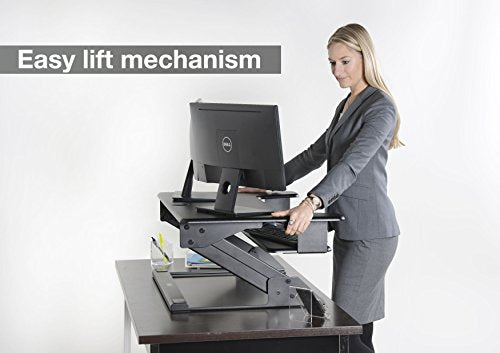 Kantek Sit to Stand Desktop Riser, Black (STS900)
