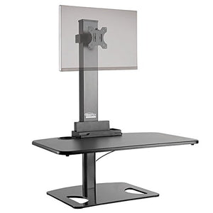 Ergotech Freedom Stand, Height Adjustable Desk, Single Monitor, 30" Wide - Black