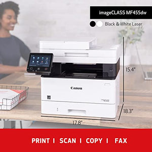Canon imageCLASS MF455dw All in One Wireless Duplex Laser Printer, Up to 40 ppm,600 x 600 DPI,Compatible with Alexa,Bundle with Printer Cable