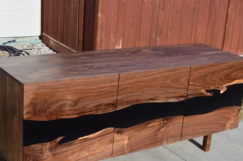 Lschool Black Walnut Resin River Credenza