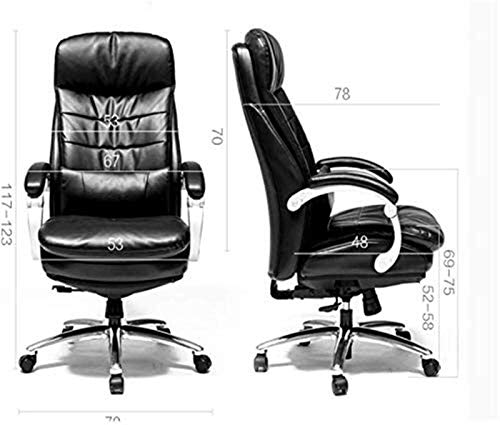 inBEKEA Computer Desk with Footrest Chair Adjustable PU Leather Home Work Office - Black/Brown 53x54x113