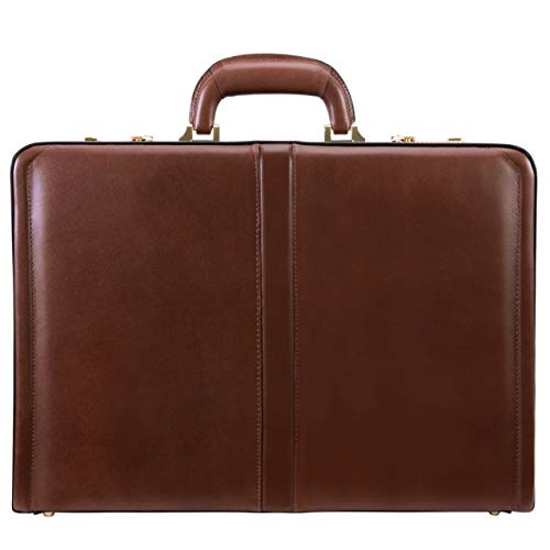 McKlein, V Series, Reagan, Top Grain Cowhide Leather, Leather 3.5" Attaché Briefcase, Brown (80444)