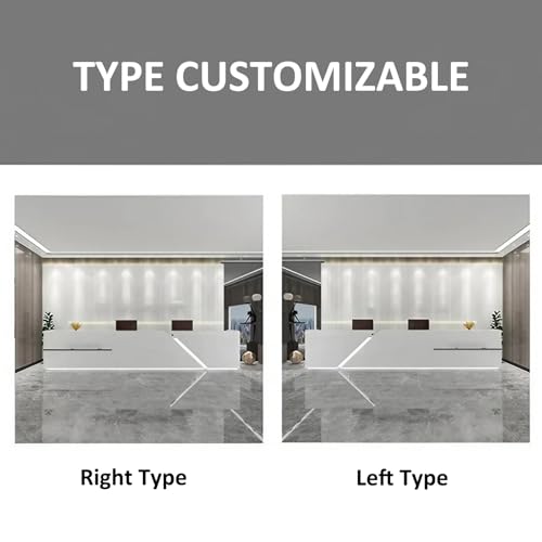 KAGUYASU Modern Reception Desk with Lockable Drawer Cabinet (Silver Stainless Steel, 141.73" L)