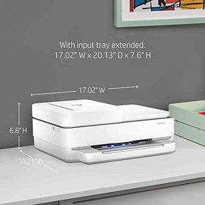 HP Envy 64 58e All-in-One Wireless Color Inkjet Printer, White - Print Copy Scan - 10 ppm, 4800 x 1200 dpi, Auto 2-Sided Printing, 35-Sheet ADF, Dual-Band WiFi, Instant Ink Ready, Cbmou Printer Cable