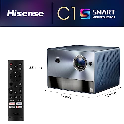 Hisense C1 Trichroma Laser Short Throw Mini 1600 Lumens Projector (Renewed)