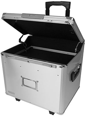 Vaultz Locking Letter/Legal Mobile File Chest with Electronic Lock, 9V Battery Required (Not Included), Silver Aluminum (VZ01193)