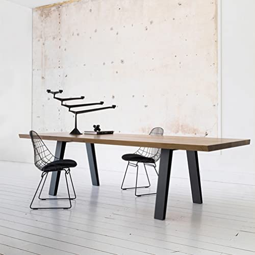 Modern Simple Solid Wood Table with Strong Metal Legs | 5cm Thick Pine Table Top (300x120x75cm)