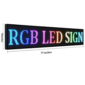 PH10 mm 77"x14" LED Sign Programmable LED Signs Full Color Scrolling Led Display High Brightness indoor LED Advertising Display Board
