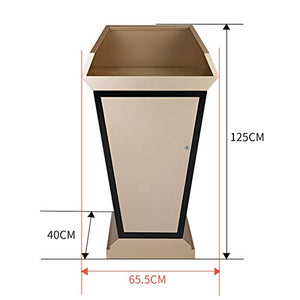 Generic Standing Lectern Podium with Door and Storage Area (Black/Red 66.5x40x125cm)