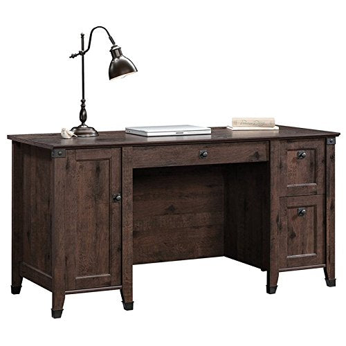2 Piece Home Office Set with Computer Desk and File Cabinet in Coffee Oak
