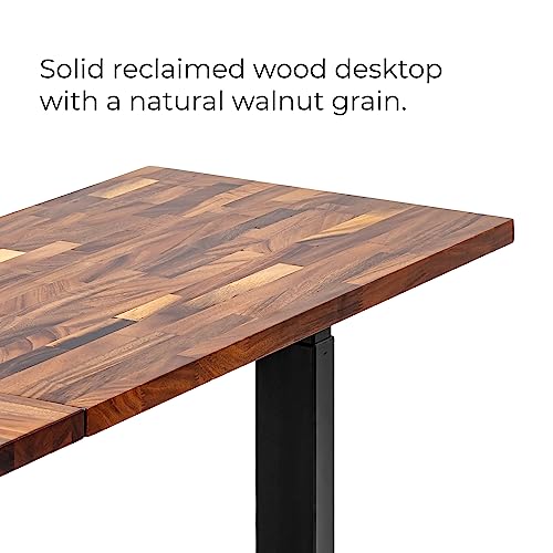 S Stand Up Desk Store Triple Motor Electric L-Shaped Corner Standing Desk (Black Frame/Solid Walnut Top, 71" W x 71" D)