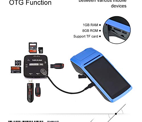 JEPOD 58mm Touch Screen Handheld POS Machine with Receipt Printer PDA Android 6.0 Handheld POS Terminal WiFi Bluetooth 3G Support OTG