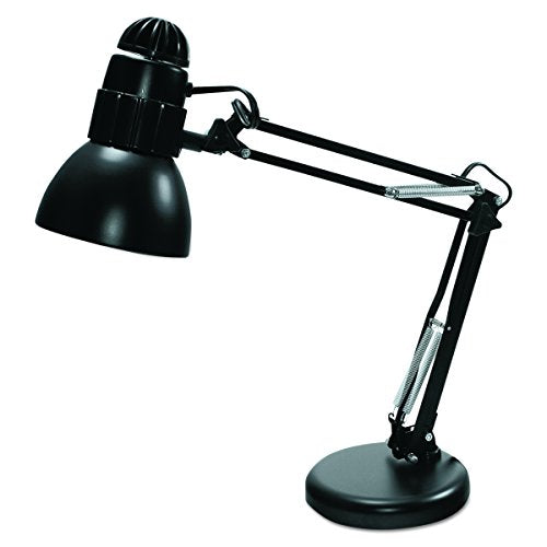 Ledu L423MB Incandescent Knight Swing Arm Desk Lamp, Weighted Base, 22" Reach, Matte Black